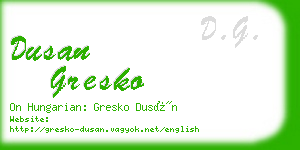 dusan gresko business card